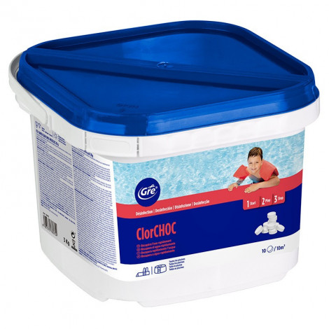 Cloro choque pastillas 20 gr envase 1 kg GRE