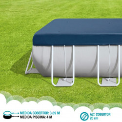 Cubierta rectangular piscinas Intex Prisma Frame 400x200