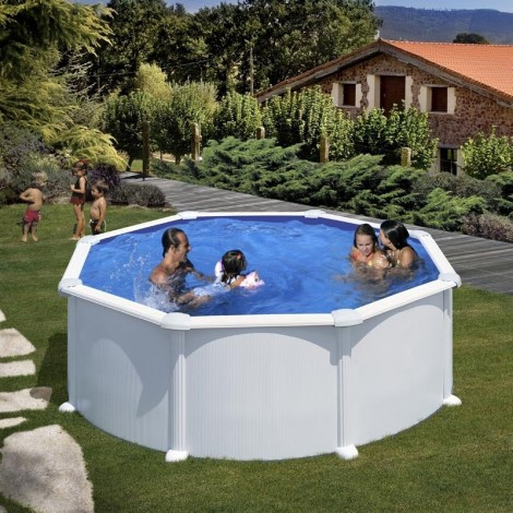 Piscina desmontable Gre redonda Privilege Ø350 altura 132 chapa blanca