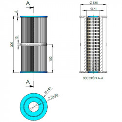 Cartucho de recambio para filtro cilíndrico con bomba AstralPool