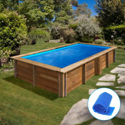 Piscina de madera GRE cuadrada Lemon Wooden Pool GRE 790204