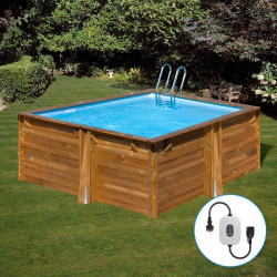 Piscina de madera GRE cuadrada Carra Terrapools GRE 788455E