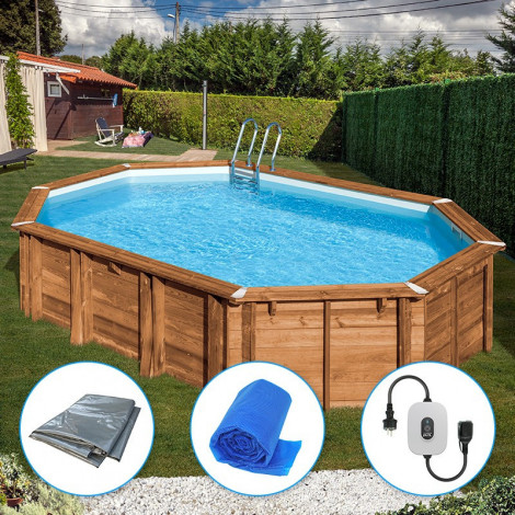 Piscina de madera GRE ovalada AVOCADO Wooden Pool GRE 790203