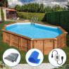 Piscina de madera GRE ovalada AVOCADO Wooden Pool GRE 790203