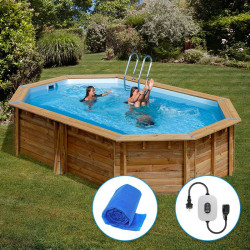 Piscina de madera GRE ovalada Cannelle Terrapools GRE 783335E