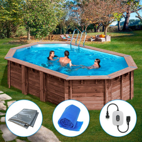 Piscina de madera GRE rectangular Macadamia Wooden Pool GRE KPBOC632