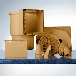 Skimmer y válvula de retorno GRE AR100W marrón