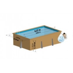 Piscina de madera GRE rectangular Braga Terrapools GRE 788030E
