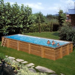 Piscina de madera GRE rectangular Braga Terrapools GRE 788030E