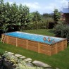 Piscina de madera GRE rectangular Braga Terrapools GRE 788030E
