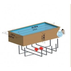 Piscina de madera GRE rectangular Braga Terrapools GRE 788030E