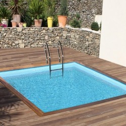 Piscina de madera GRE cuadrada Carra Terrapools GRE 788455E