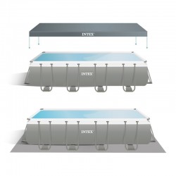 Piscina desmontable Ultra Frame rectangular 549x274x132 con depuradora Intex 26352NP