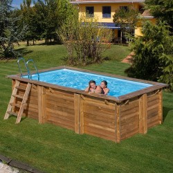 Piscina de madera GRE rectangular Braga Terrapools GRE 788030E