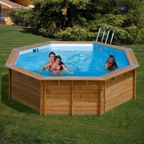 Piscina de madera GRE redonda aNANASWooden Pool GRE 790210